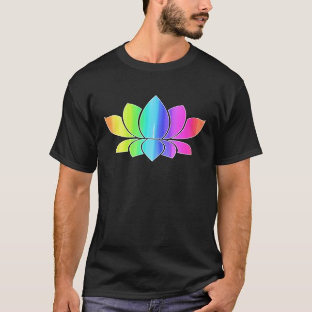 T-shirt Lotus Flower Rainbow Yoga Namaste Meditation Women (Devant)