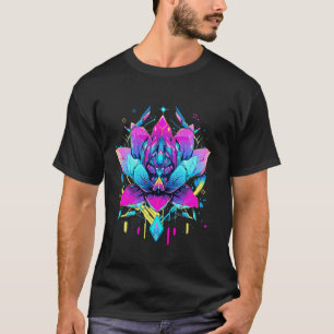 T-shirt Lotus Flower Robotics Futuristic Cyberpunk Design