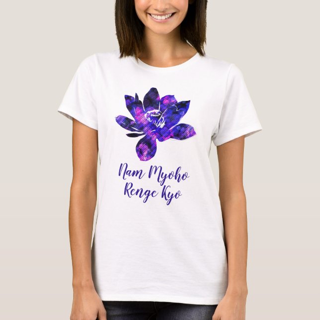 T-shirt Lotus pourpre spirituel Fleur Nam Myoho Renge Kyo (Devant)