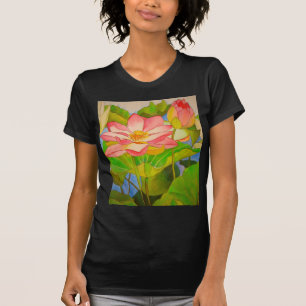 T-shirt Lotus rose nénuphar aquarelle peinture