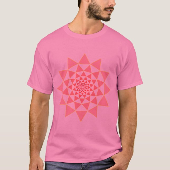 T-shirt lotus rose sur le rose (Devant)