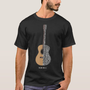 T-shirt Louez-le avec des cordes Psaume 150 Guitare acoust