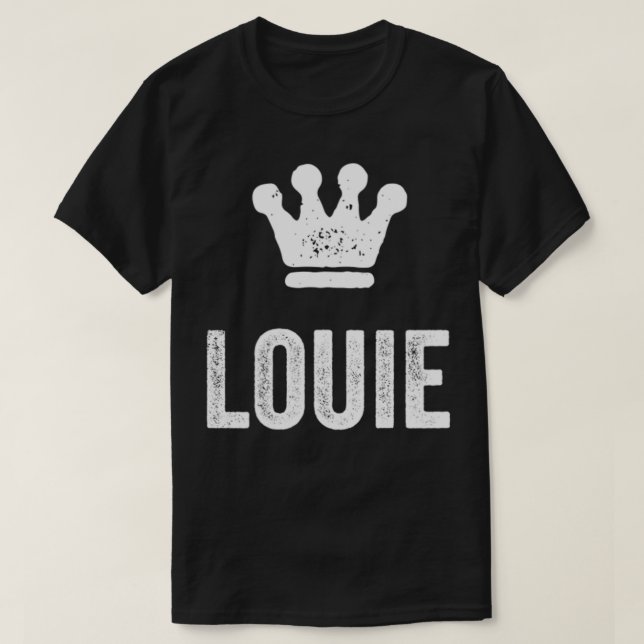 T-shirt Louie le Roi Couronne & Nom Design pour les hommes (Design devant)