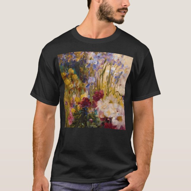 T-shirt Louis Comfort Tiffany Peonies Et Iris (Devant)