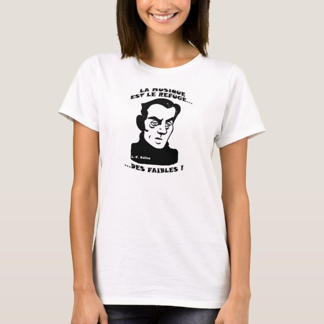 T-shirt Louis-Ferdinand Céline et musique (Devant)