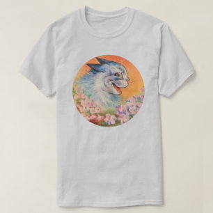 T-shirt Louis Wain Rire Blue Electric Chat en Fleurs