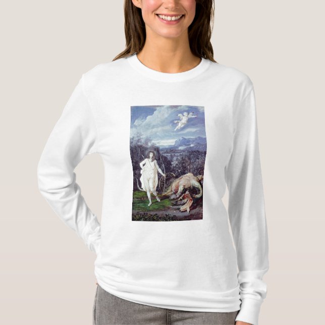T-shirt Louis XIV comme Apollo, tueur de python (Devant)