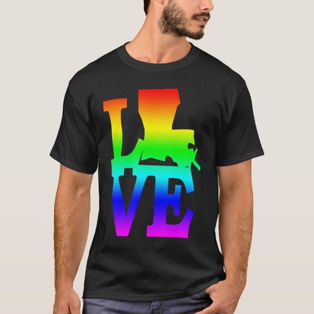 T-shirt Louisiana Pride USA State Love Map (Devant)