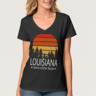 T-shirt Louisiana State Home Of The Brave Louisiana Love
