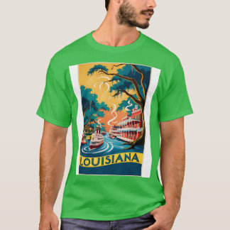 T-shirt Louisiana USA Poster vintage américain Tourisme