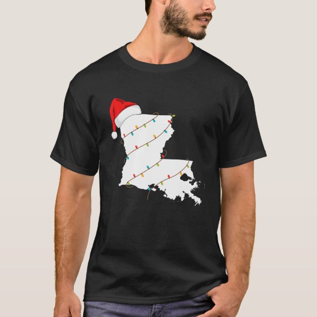 T-shirt Louisiane Carte Noël avec Noël Noël Noël (Devant)