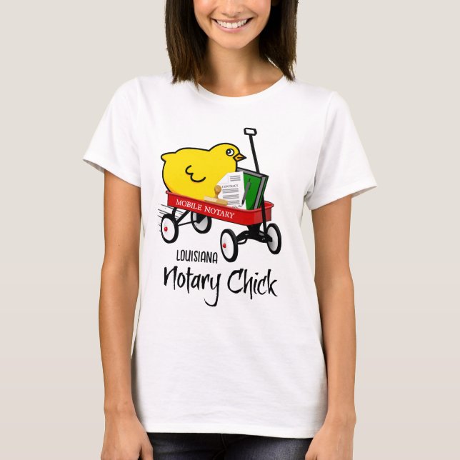 T-shirt Louisiane Mobile Notaire Chick Red Wagon (Devant)