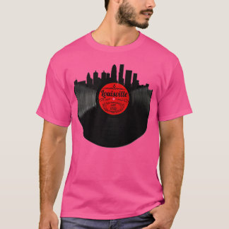 T-shirt Louisville  Vintage Kentucky Skyline Vinyl Record 