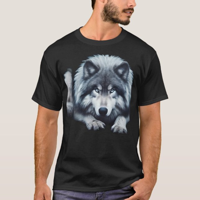 T-shirt Loup à l'oeil glacé - Esprit de la nature sauvage  (Devant)