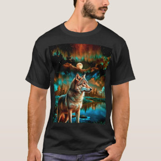 T-shirt Loup Abstrait à Woods