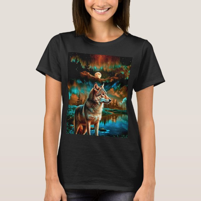 T-shirt Loup Abstrait à Woods (Devant)