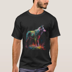 T-shirt Loup animal coloré loup loup