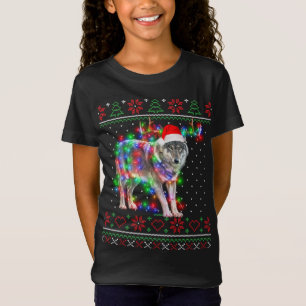 T-Shirt Loup animal laide sucré Noël chiot animal Lo