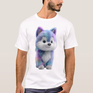 T-shirt Loup arc-en-ciel galaxie peluche pastel Hommes