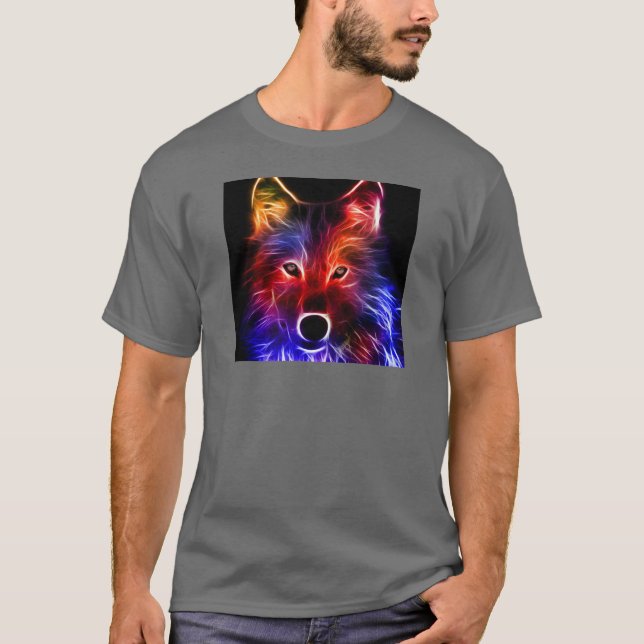 T-SHIRT LOUP AU NÉON (Devant)