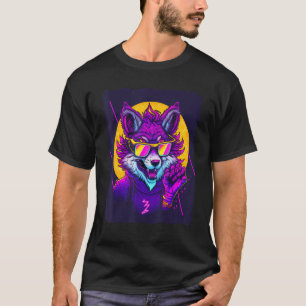 T-shirt Loup avec lunettes de soleil