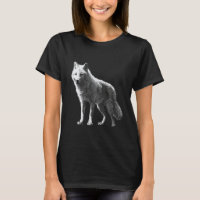 Loup blanc en pixels - motif d'art animal loup