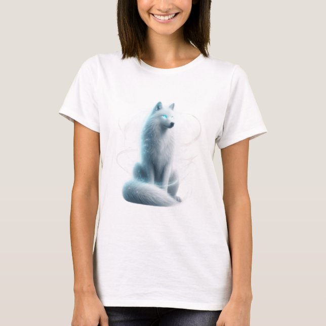 T-shirt Loup blanc mystique - Gardien du royaume de l'Espr (Devant)