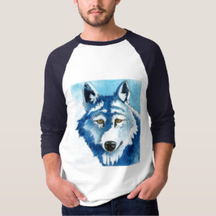 T-shirt loup bleu