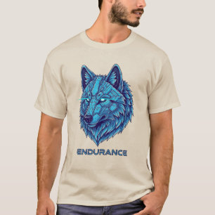 T-shirt Loup Bleu Futuriste