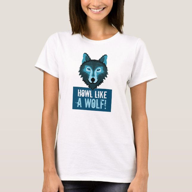 T-shirt Loup bleu, Howtel Like a Wolf (Devant)