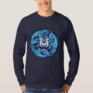 T-shirt loup céleste bleu et blanc