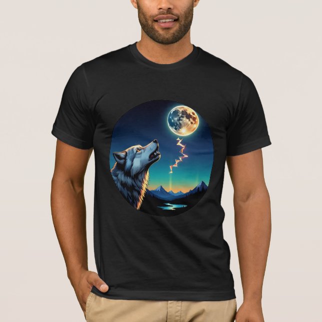 T-shirt Loup Céleste – Puissance du Clair de Lune (Devant)