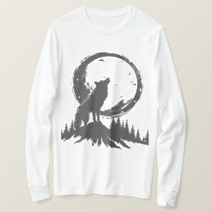 T-shirt Loup classique dans le clair de lune 