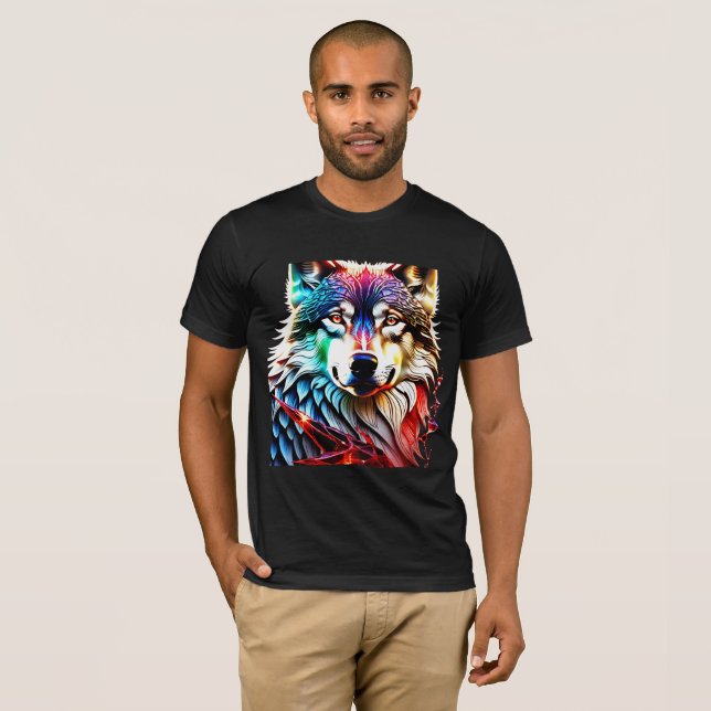 T-shirt Loup coloré (Devant entier)