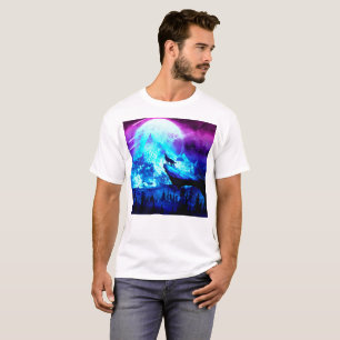 T-shirt Loup coloré hurlant