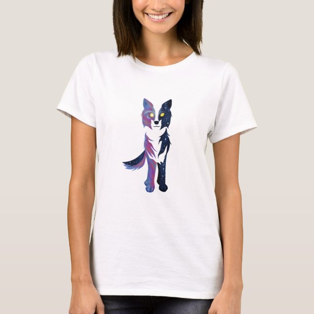 T-shirt Loup crépusculaire de ciel (Devant)
