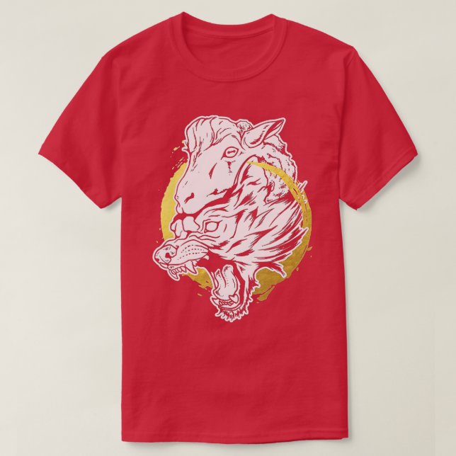 T-shirt Loup dans les vêtements des moutons (Design devant)