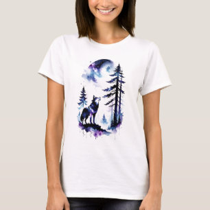 T-shirt Loup d'aquarelle hurlante