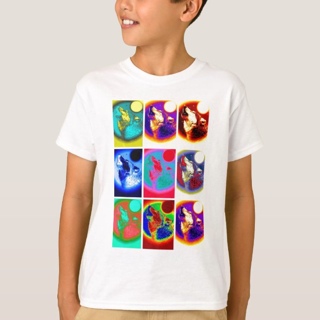 T-shirt Loup d'art pop (Devant)