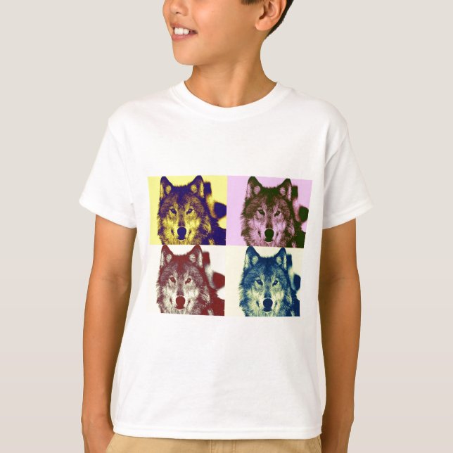 T-shirt Loup d'art pop (Devant)