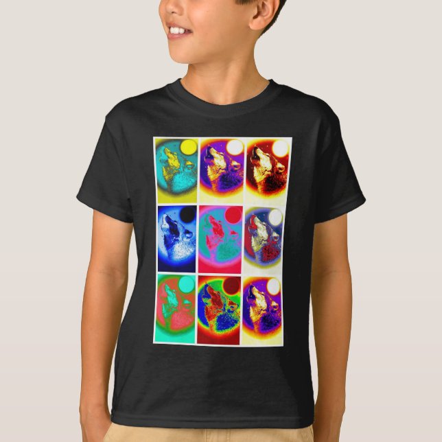T-shirt Loup d'art pop (Devant)