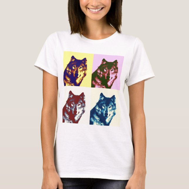 T-shirt Loup d'art pop (Devant)
