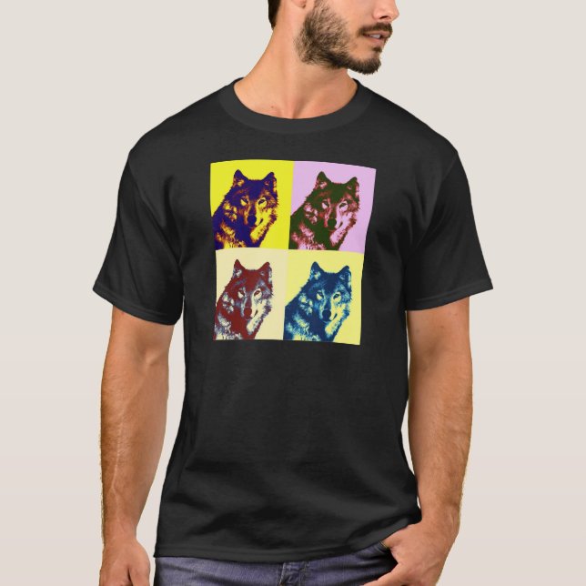 T-shirt Loup d'art pop (Devant)