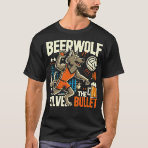 T-shirt Loup de bière 80s Vintage Amateur de bière