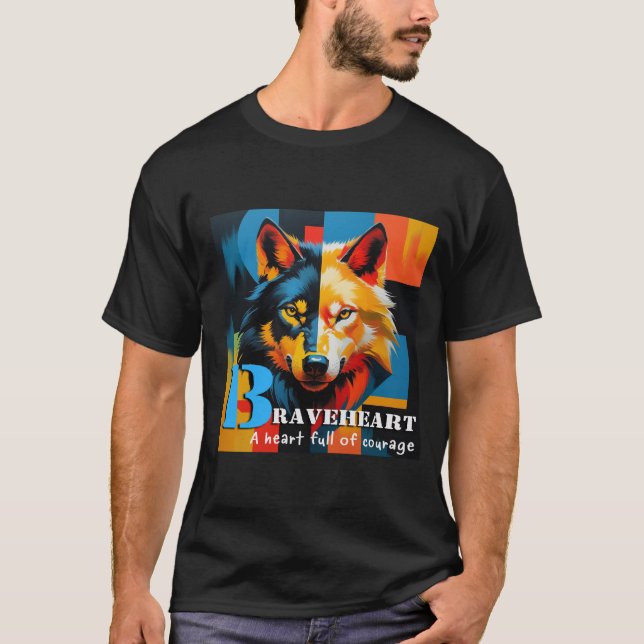 T-shirt Loup de coeur bravé (Devant)