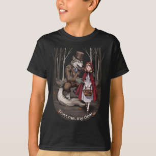T-shirt Loup de Conte de Fées Sombre & Petit Chaperon Roug