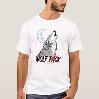 T-shirt Loup de dessin animé hurlant à la lune "MEUTE DE L