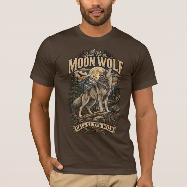 T-SHIRT LOUP DE LA LUNE SAUVAGE (Devant)