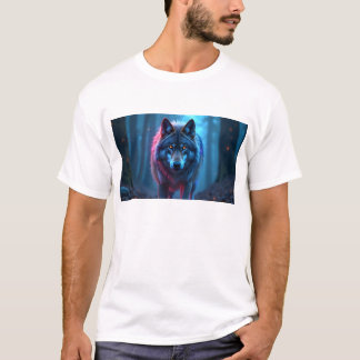T-shirt Loup de ligne artistique minimaliste moderne - Fau