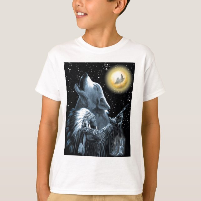 T-shirt loup de lune (Devant)